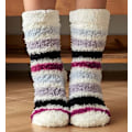 Miniatyrbillede 2 af 2: par Cozy og varme sokker - Stribede med antislip - FLUFFY