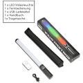 Pikkukuva 2 / 4: LED-valokuvausvalo Videovalo-tikku 2700K/6500K/RGB-väri 10 Kirkas Kaukosäädin Musta