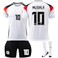 Miniatyrbillede 1 af 2: 2024 UEFA Europamesterskab nr. 10 MUSIALA Børnefodboldtrøje Sæt Hjem Sort Hjem Sort Home Black 18