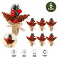 6-pak kongleserviettholdere for vinterborddekor Christmas Pine Cone C196