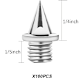 Miniatyrbilde 2 av 5: IC 100 stk Spikes Nagler Erstatningspigger for friidrett Sølv
