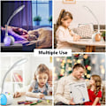 Miniatyrbilde 5 av 5: Skrivebordslampe for barn med RGB fargenattlys, dimbar LED-nattbordslampe, berøringskontroll LED-lampe med farget lys og 3 lysstyrkenivåer, hvit