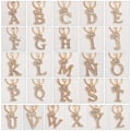 Miniatyrbillede 5 af 5: Luksus krone bogstav metal nøglering strass initial nøglering H H