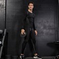 Pikkukuva 4 / 5: IC Thermal kompressiohousut miehille, Athletic Sports Leggings & musta XL