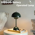 Pikkukuva 4 / 5: Langaton kukkaruukun muotoinen pöytälamppu, 1800mAh akun varustama sienen muotoinen pöytälamppu, kannettava terassilamppu, pieni latautuva lamppu (vihreä)