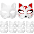 Miniatyrbillede 2 af 6: 6/10/12 stk. Maske Kattemaske Blanke Masker Hvidt Dyr 6