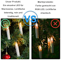 Pikkukuva 4 / 4: LED Joulukynttilät Langattomat Joulutulet Lämmin Valkoinen + RGB Paristoilla 30kpl