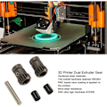 Miniatyrbillede 4 af 5: 3D Printer Ekstruder Gear, Hærdet Stål, Nano RNC Belægning, Høj Hårdhed, Dobbelt Drev, Gearhjul Aksel Lejesæt, fra DEBUNS