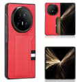 Kompatibel med Honor Magic V5 5G Fodral Korthållare Litchi Textur Läder + PC Telefonfodral Red