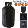 Gasflaskskydd Vattentätt Dammtätt Polyester Skyddsöverdrag för Utomhusgrillcylinder Svart 31 x 59 cm