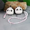 Miniatyrbild 2 av 5: IC 2 st par telefonsnodd handledsrem anti-förlorad berlock Panda tecknad nyckelring Kawaii akrylpärlor lanyard för pojkar flickor rosa