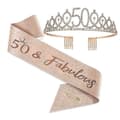 Party Krone Hodebånd Rhinestone Krone Hårtilbehør Første Års Nummer Bursdagskake Ornament Legering Hårbånd 50
