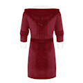 Miniatyrbilde 3 av 4: Kvinners Sherpa Fleece Morgenkåpe Myk Morgenkåpe Med Hettesnor Fluffy Towling Badekåpe Red
