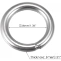 Miniatyrbillede 2 af 5: Svejset Ring Rustfrit Stål 304 50mm Udvendig Diameter 8mm Tykkelse 3 stk