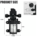 Miniatyrbillede 4 af 5: 12V vandpumpe, 12 volt vandpumpe, DC 12V 6A 70W elektrisk vandpumpe, selvpumpende vandpumpe-højt tryk, 12V pumpe