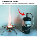 Miniatyrbild 4 av 5: Campingkök Adapter Delar 1 lb Propan Liten Tank Inlopp Utlopp Utomhus Cylinder LPG Behållare Adapter