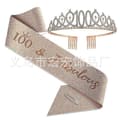 Party Krone Hodebånd Rhinestone Krone Hårtilbehør Første Års Nummer Bursdagskake Ornament Legering Hårbånd 100