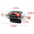 Miniatyrbilde 3 av 5: Bil Sikring Strømbryter, Auto Strømbryter Bilbeskyttelse 12V - 24V DC, Manuell Reset Bryter Bil Stereo Sikring, Inline Sikringsblokk (80A)