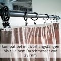 Pikkukuva 3 / 5: 50 kappaletta verhorenkaita klipseillä, metalliset verhonpidikkeet, suihkuverhotankoon, ikkunaverhoon, koukulla - Musta