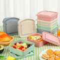 Miniatyrbillede 3 af 8: 2 stk. populære bærbare toastbrød sandwichboks hvedehalm brødboks pink