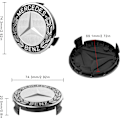 Miniatyrbild 2 av 5: Navkapslar, 4 st Navkapslar 75 mm Benz Biltillbehör med Logotyp, med Tre Förtjockade Spännen för Benz Navkapslar