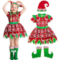 Miniatyrbild 2 av 7: Feydräkt Barn Pojkar Flickor Jul Feydräkt Jul Feydräkt Onesie För Jul Karneval Fest (104-140) 3-10 År flickor 4-6 ans