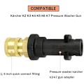 Miniatyrbillede 2 af 4: Adapter til højtryksrenserpistol med 1/4'' hun-lynkobling, kompatibel med K-serie højtryksrensere K2, K3, K4, K5, K6, K7