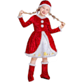 Miniatyrbild 5 av 8: Barnens Julkläder Flickor Jul Pojkar Tomte Kläder Fina Kostymer Hattar Skor Presenter 3-10 År Flicka 3-4 Jahre