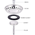 Miniatyrbillede 4 af 5: Køkkenvaskfilter, Vaskprop, Rustfrit Stål Vaskfilter, Rustfrit Stål Vaskprop, Kompatibel med de fleste vaske (Diameter: 78mm)