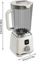 Bärbar juicepress, USB-uppladdningsbar, LED-display, 40/60-sekunders timer, för hem, kontor, gym och utomhusbruk, vit