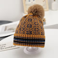 Miniatyrbilde 4 av 5: IC Lue for menn kvinner, strikket lue Patchwork blandet ull Gul+Rød