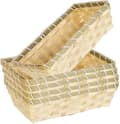 5-delade vävda presentkorgar i bambu, för frukt, snacks och presentförvaring till födelsedagar, bröllop och jul, 21 x 11 x 7,5 cm