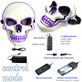 Pikkukuva 4 / 7: Halloween LED-naamio, LED-luurankonaamio, LED-puhdistusnaamiot, kauhunaamio, halloween-naamio, karnevaaliin, halloweeniin, cosplayhin ja juhliin Purple