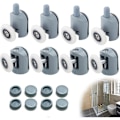 Miniatyrbillede 1 af 5: Brusekabineruller 8 Stykker Brusekabineruller 23mm Brusekabineruller Brusekabineruller til Badeværelse, 4 Øvre og 4 Nedre