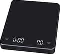 Digital köksvåg med timer, USB typ C uppladdningsbar touchkontroll, 0,1g hög precision 3kg kapacitet för kaffe och bakning, svart