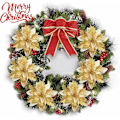 Miniatyrbilde 3 av 5: 12 stk. Glitter Juleblomster (15cm) med 12 stk. Kunstig Julestjerne til Juletre (Gull)