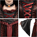 Miniatyrbilde 3 av 7: Royal vampyrkostyme for jenter, Halloweenfest, rollespill, karneval, cosplay, vampyrtemafest M ( 8 - 10 ans)