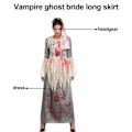 Miniatyrbillede 5 af 5: IC Halloween vampyr spøgelsesbrud lang kjole performance tøj. Hvid L