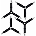 Miniatyrbild 1 av 5: Justerbar Triangel Dra-på-lakan Hållare, Lakan Spännband för Sängkläder, Lakan, Strykbräda, Madrass, Soffa (Svart, 4-pack)
