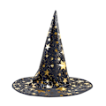 Miniatyrbild 1 av 10: Halloween-hatt lysande häxhatt festdekoration spindelnät trollkarlhatt pumpa varmstämpling svart häxhatt MJ51 Black 5 One Size