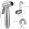 Miniatyrbillede 2 af 5: Toilet Bidet Sæt af Høj Kvalitet med Vandtankskrog og 59\" ABS Teleskopisk Fleksibel Bruseslange til Daglig Personlig Hygiejne (Grå)
