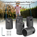 Miniatyrbilde 4 av 5: Trampoline Rørhetter - Tykke Slitesterke Trampolinestang Endestykker, Erstatningsdeksel for Flat Stålplate Toppringsystem, Svart, DEBUNS