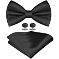 Miniatyrbild 1 av 7: Fjärilsfluga för män, klassisk enfärgad slips fjärilsfluga för män, satin Tux fjärilsfluga, justerbar formell fjärilsfluga för fest, bröllop 3pcs-Black