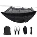 Double Hammock with Mosquito Net and Storage Bag, High-Strength Parachute Fabric for Camping, Hunting, Backpacking black black