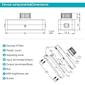 Miniatyrbilde 2 av 5: 3-100W 220-240V LED Dimmerbryter med Dreiefunksjon for Glødelamper, Halogenlamper, Justerbar LED-Lysarmatur, Svart
