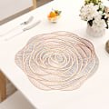 Miniatyrbilde 1 av 8: Rose blomster brikke isolasjonspute lett luksus varm stempling coaster myk dekorativ bordmatte fest tallerkenmatte Placemat 38cm Gold 2pcs