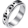 Miniatyrbillede 1 af 5: IC Spinnerringe i titan i rustfrit stål Måne og Stjerne Fidget Ring Stresslindrende Angstring -5-77 (små i størrelsen)