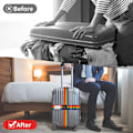 Miniatyrbild 6 av 7: Resväska rem, 4-delad bagagebälte, Resväska bälte bagagebälte set, Kors bagage rem, Justerbar resväska rem, Spänne rem, Resväska rem rainbow my Password-4