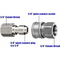 Miniatyrbillede 2 af 5: Adapter sæt til højtryksrenser, Quick Connect Kit, hunfitting, rustfrit stål, 5000 PSI