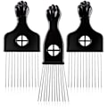 Miniatyrbild 1 av 5: 3-pack metallhårplocka - bredtandad afrokam för män, hårplocka för lockigt hår för kvinnor, lyftkamverktyg för perukfläta, frisyr
